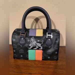 MCM Black Handbag with Multicolor Panels